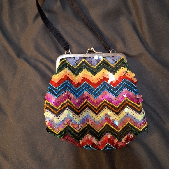 Bag Handbags - Party Celebration Rainbow Sequins Chevron Women's Coin Purse
